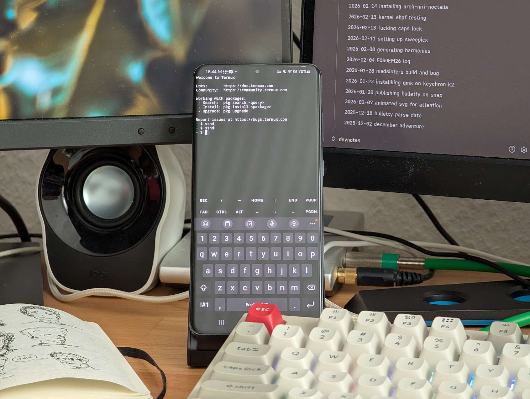 My old Samsung phone serving a syncing device for my feed data