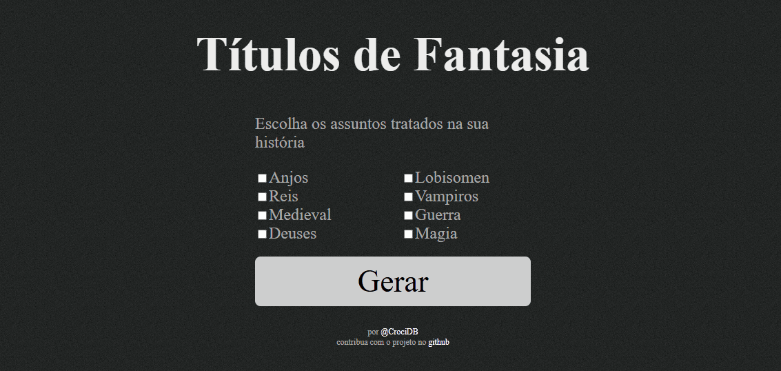 Fantasy Generator