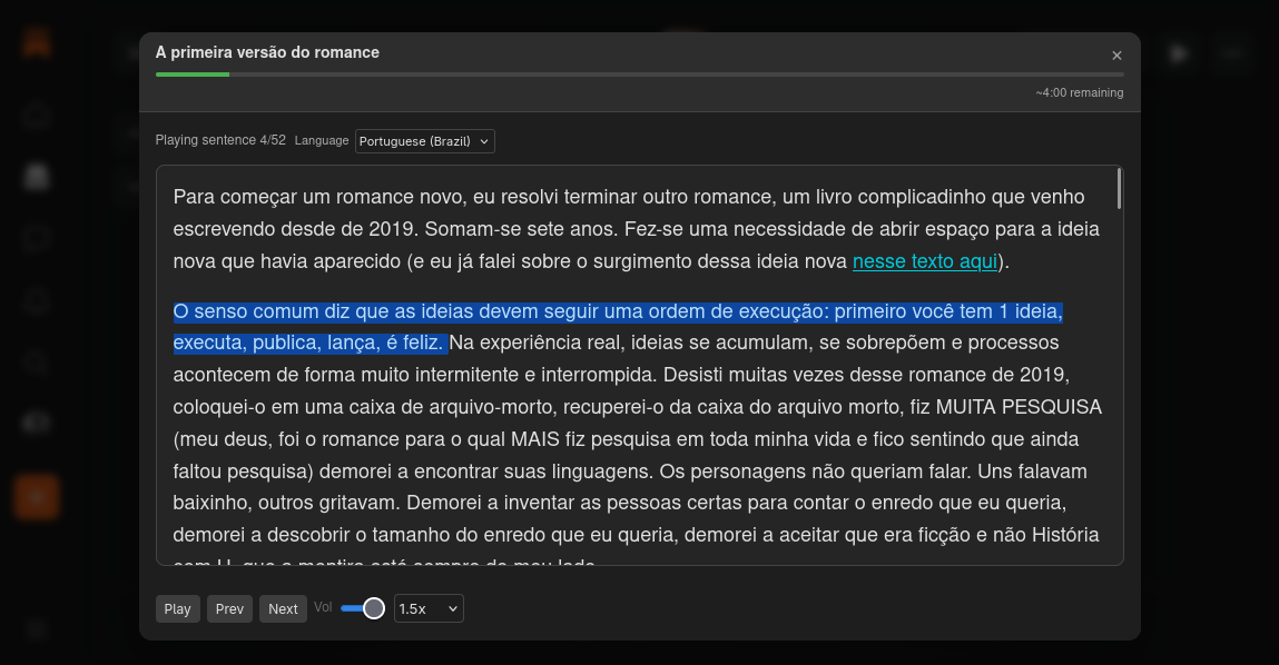 It auto-detects the language, but you can also manually pick in the dropbox