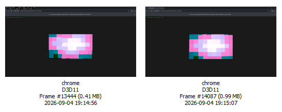 two captures I did with different values
